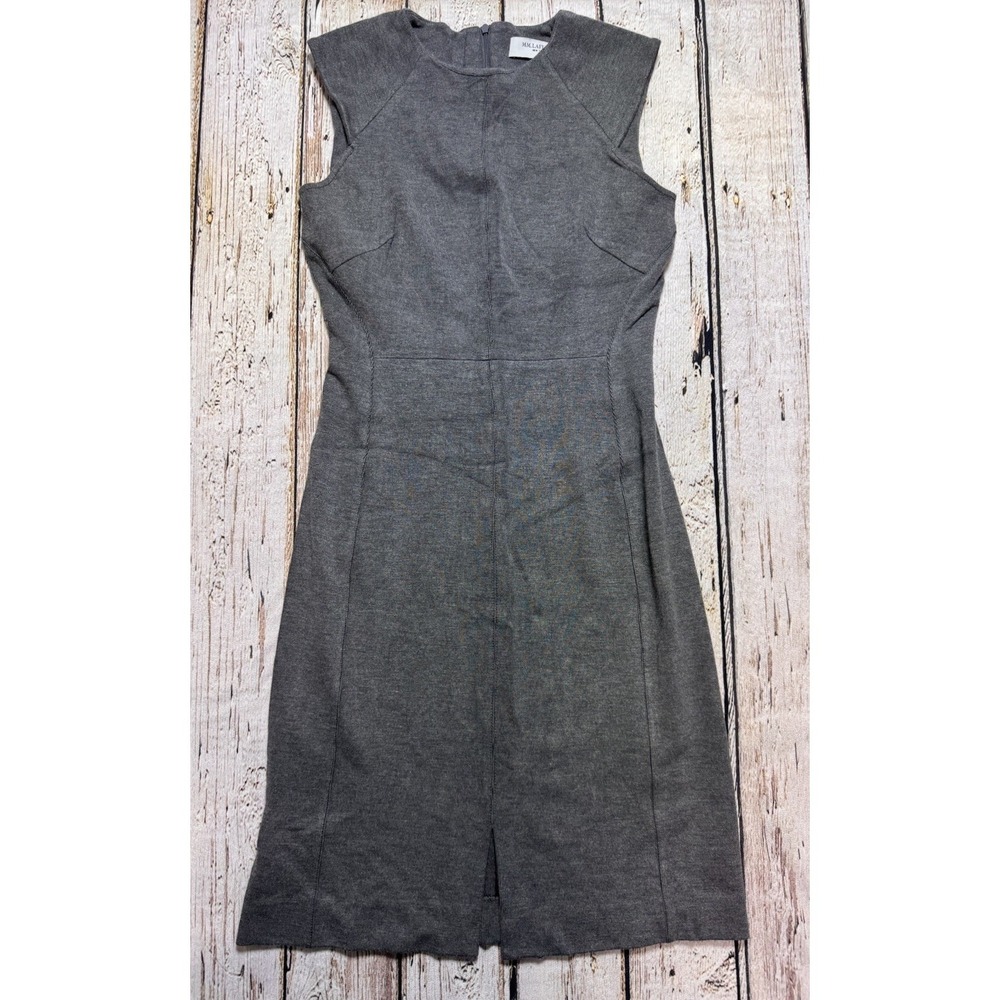 M.M. Lafleur Womens Sleeveless Sheath Dress Dark Gray Fine Rib Size 6 8